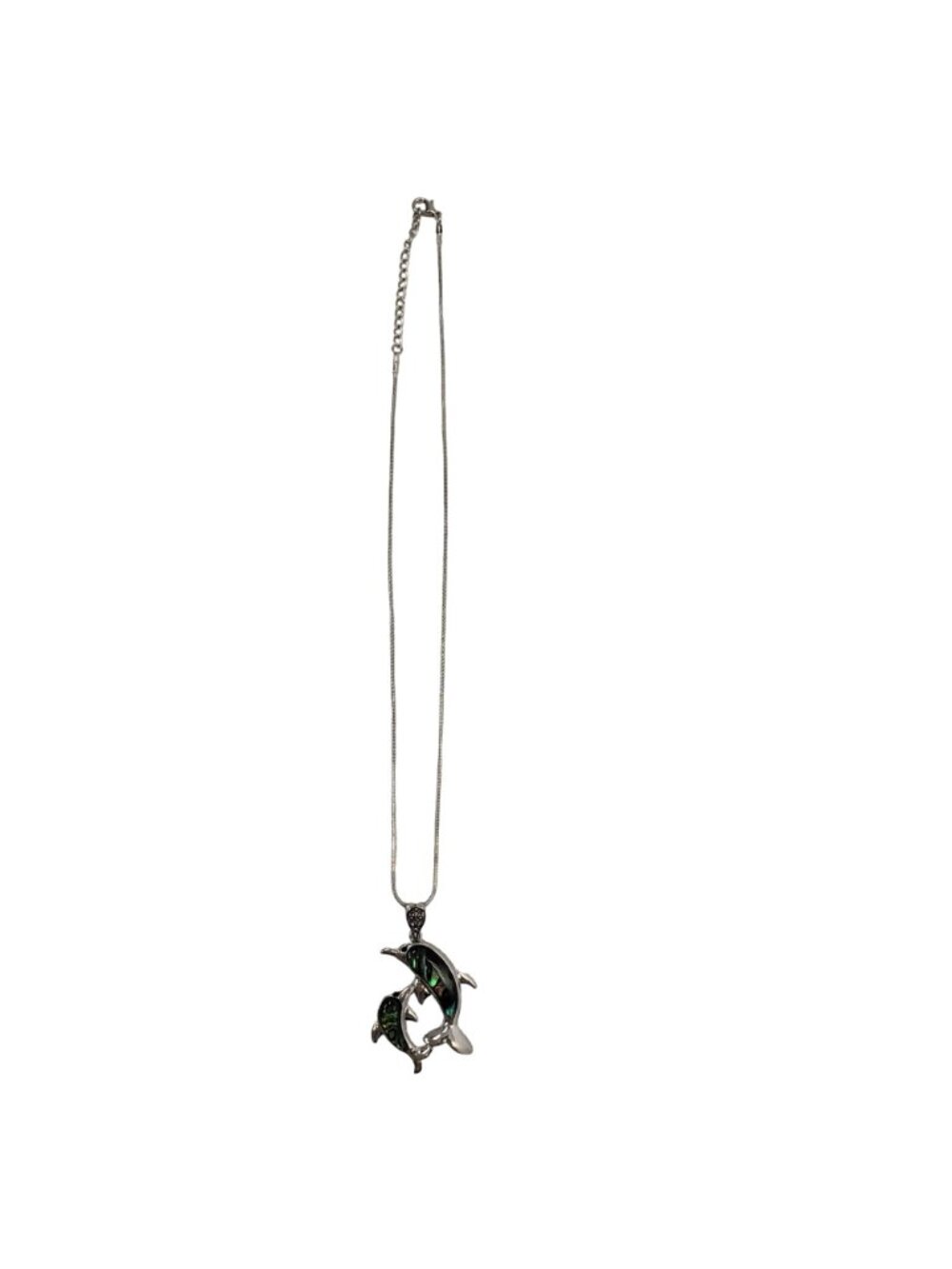Unbranded Abalone Silver Tone Dolphin Necklace - Picture 3 of 5